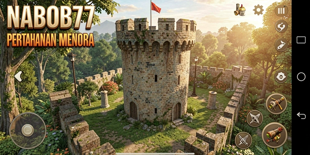 Tampilan seru gameplay Tower Defense di NABOB77.