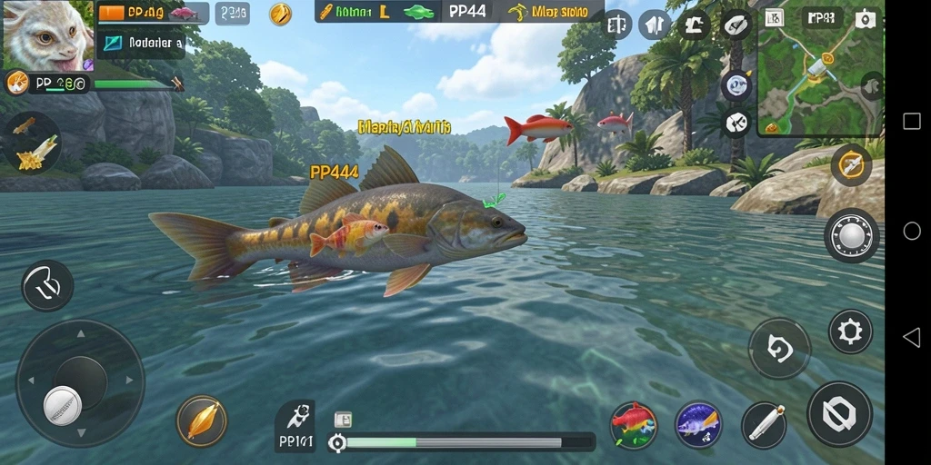Tampilan screenshot PP444 yang menampilkan aksi memancing yang seru.