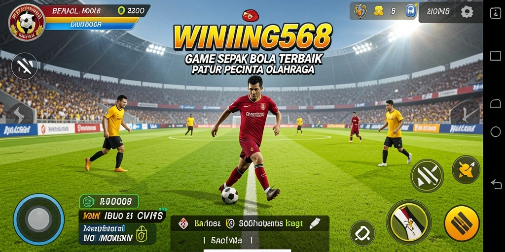 Tampilan gameplay WINNING568 yang menegangkan di lapangan sepak bola.